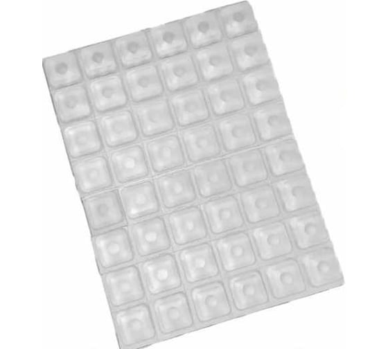 Изображение товара Демпфер MFK-TORG силиконовый, 12х12мм, самоклеящийся, прозрачный, 80шт 70132-80