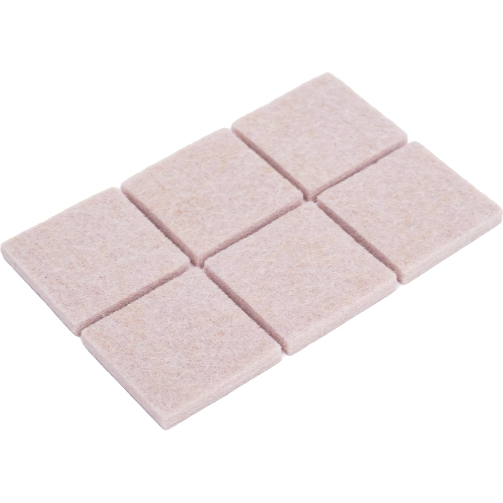 Изображение товара Подложка MFK-TORG самоклеющаяся из войлока 30x30 мм 6 шт бежевый