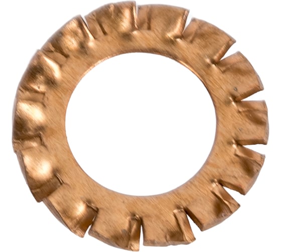 Изображение товара Шайба стопорная ЦКИ DIN6798 A М8 зубчатая, бронза 25шт 75926