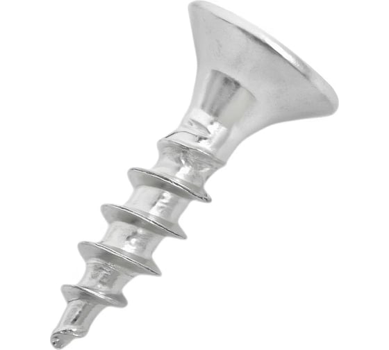 Изображение товара Саморез ЦМК 4х16 Б потай для дерева 18000шт белый цинк ПСМ MET0007