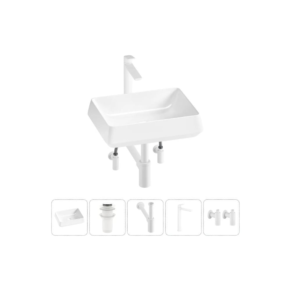 Изображение товара Комплект Wellsee 5 в 1 Lavinia Boho Bathroom Sink накладная раковина 50x38 см