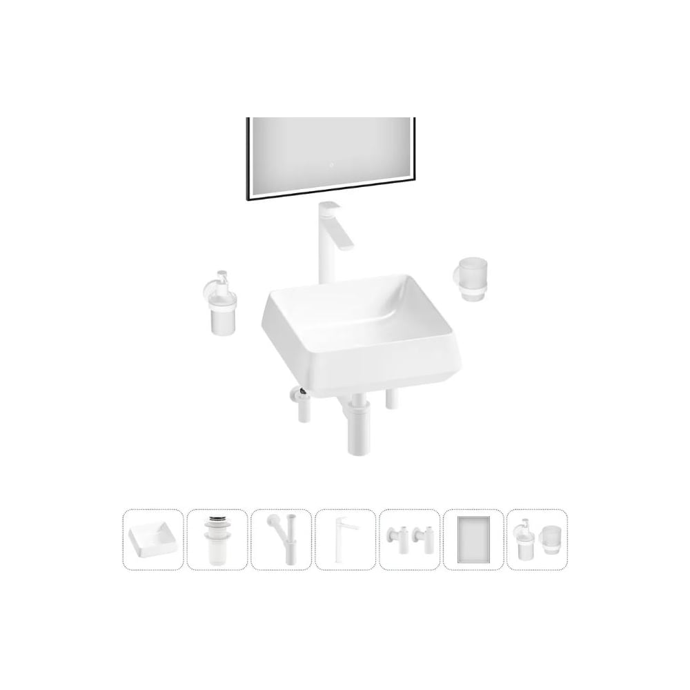Изображение товара Комплект Wellsee 7 в 1 Lavinia Boho Bathroom Sink 38x38 см