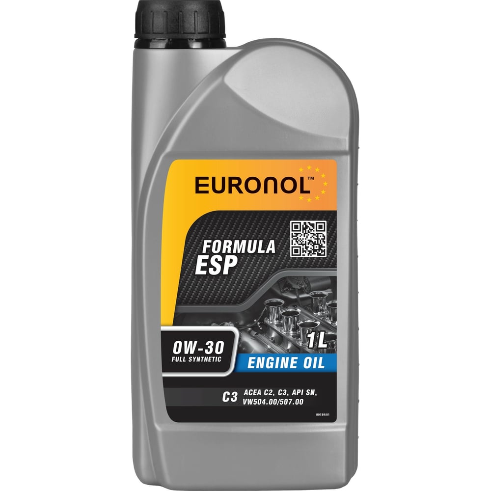 Моторное масло Euronol 0W30 80189 ESP FORMULA 0w-30, С3 - фото 1