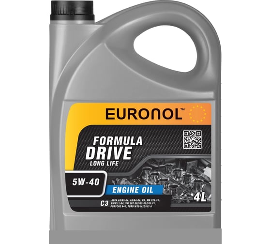 Изображение товара Моторное масло EURONOL DRIVE FORMULA LL 5w-40, С3, 4 л 80003