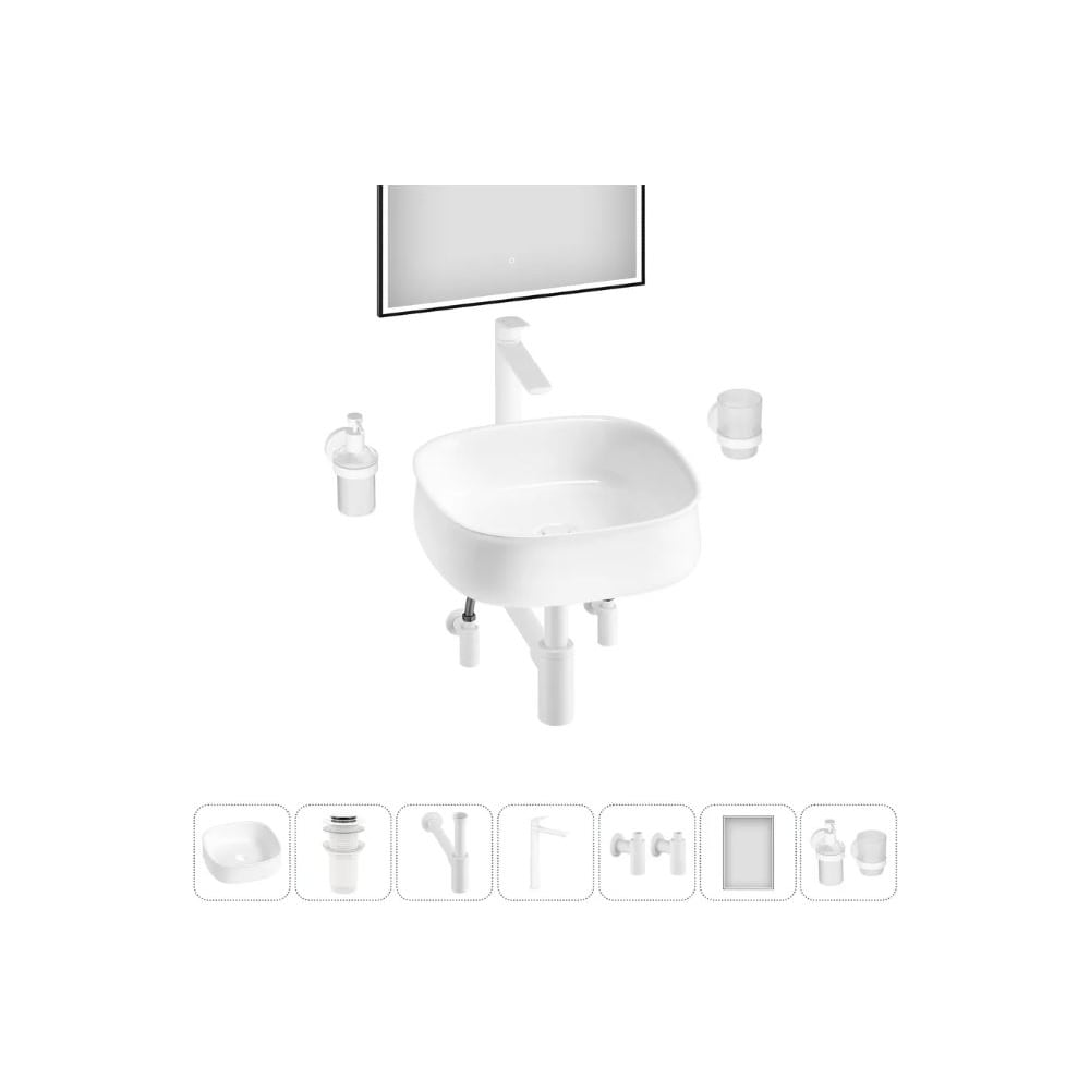 Изображение товара Комплект Wellsee 7 в 1 Lavinia Boho Bathroom Sink 42x42 см
