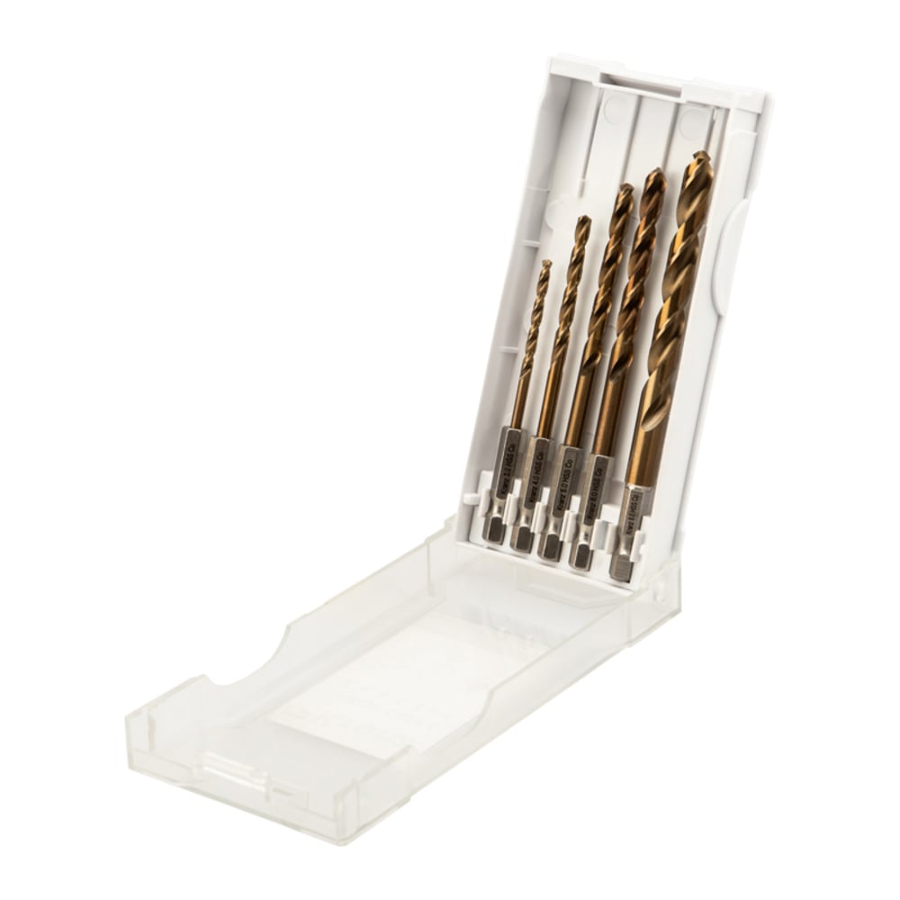 Изображение товара Набор сверл Кобальт KRANZ 3-8 мм Р6М5К5 шестигранный хвостовик 5 шт