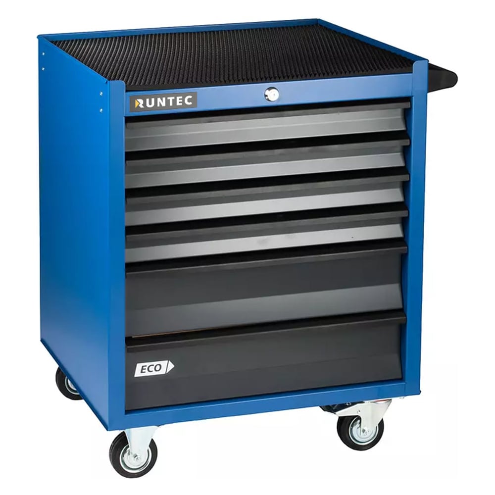 Изображение товара Инструментальная тележка RUNTEC ECO 6 полок синяя RTEC-6B профессиональная
