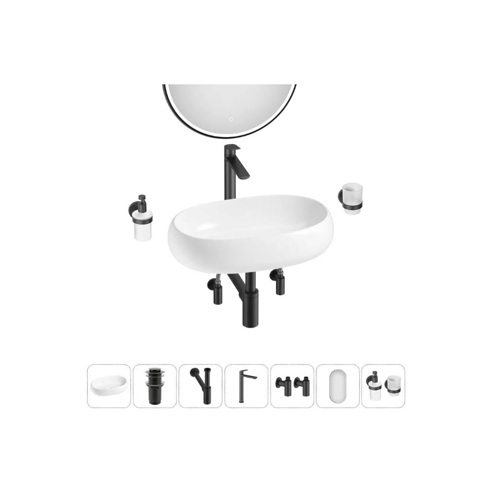 Изображение товара Комплект Wellsee 7 в 1 Lavinia Boho Bathroom Sink 56x33 см