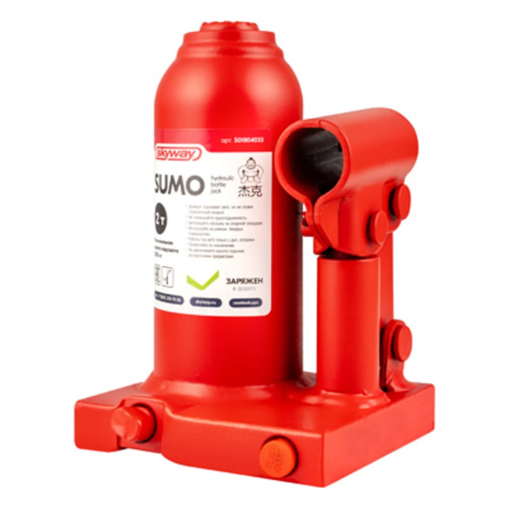 Изображение товара Домкрат гидравлический бутылочный SKYWAY SUMO 2т h 150-278мм в кейсе S01804033