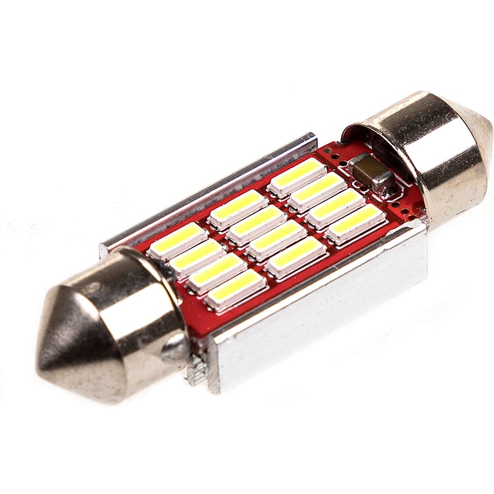 Изображение товара Автолампа диод T11 C5W 12/24V 12 SMD белая 2 шт CAN BUS SKYWAY S08201309/K