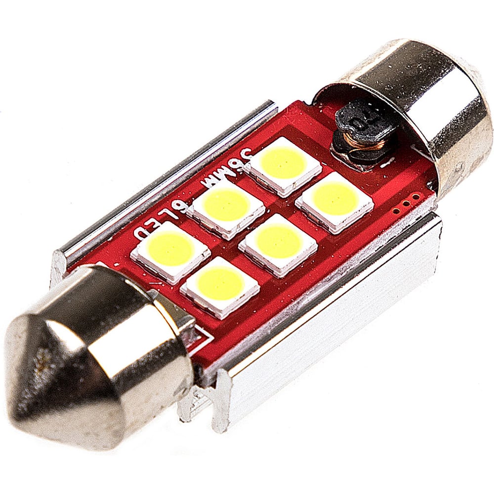 Изображение товара Автолампа диод T11 C5W SKYWAY 12V 6SMD белая 2 шт для салона и номера