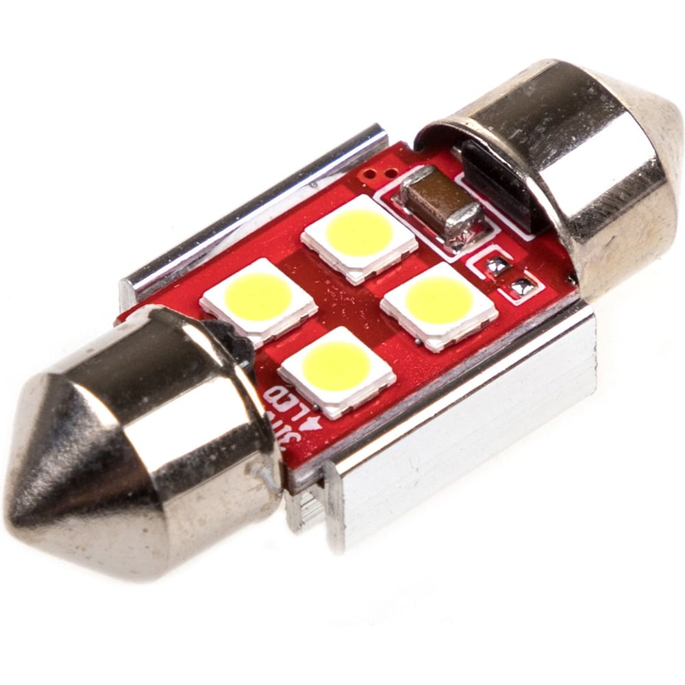 Изображение товара Автолампа диод T11 SKYWAY 12V 4 SMD 31мм белая CAN BUS 2 шт