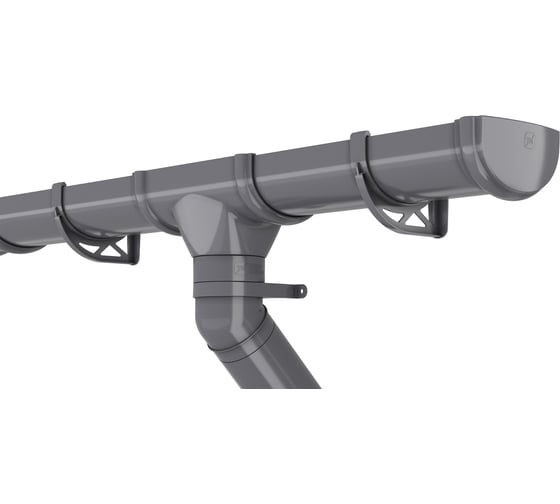 Изображение товара Комплект водосточной системы ТЕХНОНИКОЛЬ ТН ОПТИМА для ската 6 м (труба 1,5м), серый X3620810