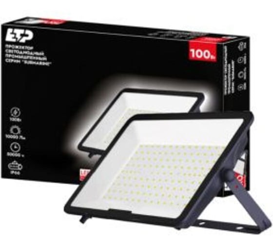 Изображение товара Светодиодный прожектор ЕТР Submarine 100 Вт 5000К 100 lm/W IP66 IK06 37113