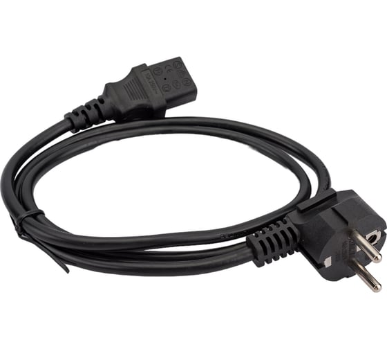 Изображение товара Кабель питания Cablexpert 1м, Schuko- C13, VDE, 10А, черный, с заземлением, пакет PC-186-VDE-1M
