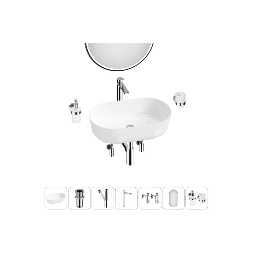 Изображение товара Комплект Wellsee Lavinia Boho Bathroom Sink 55x32 см