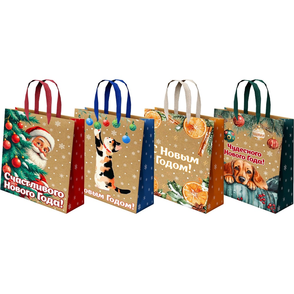 Изображение товара Подарочный пакет Золотая сказка 18х10х23 см, 12 шт, крафт