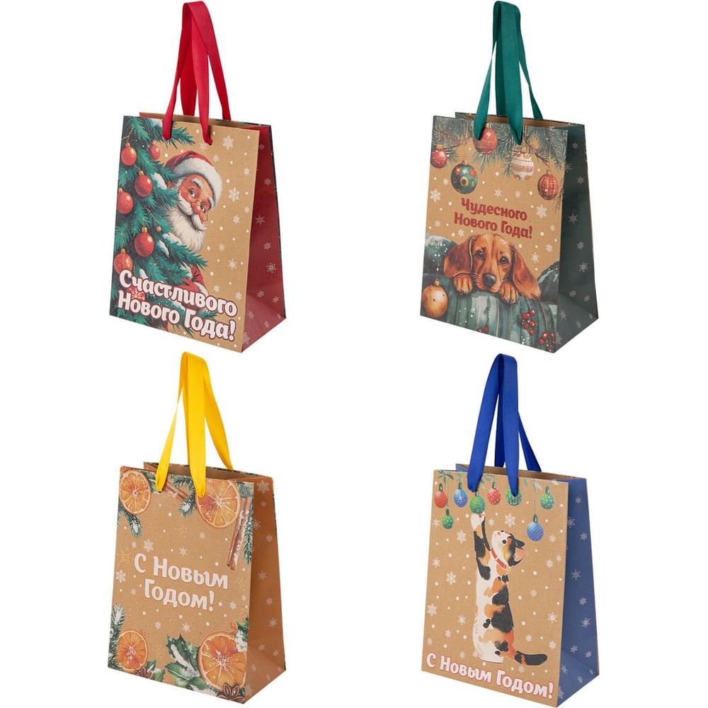 Изображение товара Подарочный пакет Золотая сказка 18х10х23 см, 12 шт, крафт