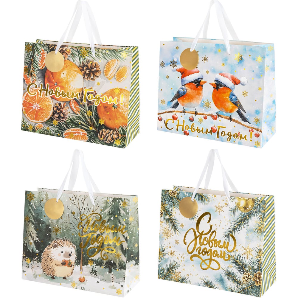 Изображение товара Пакет подарочный Золотая сказка 26х32х13см, фольга, 12 шт., ассорти 592447