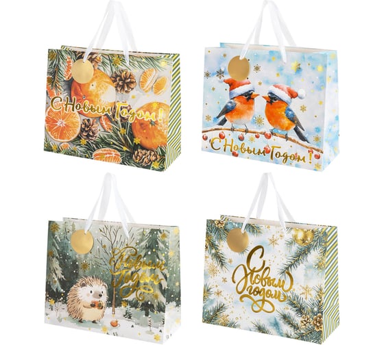 Изображение товара Пакет подарочный Золотая сказка 26х32х13см, фольга, 12 шт., ассорти 592447