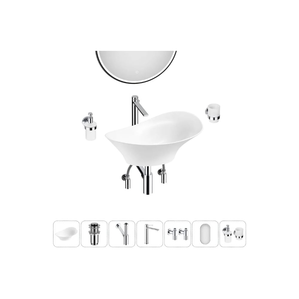 Изображение товара Комплект Wellsee 7 в 1 раковина с аксессуарами Lavinia Boho