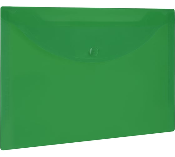 Изображение товара Папка-конверт с кнопкой BRAUBERG UNIVERSAL, малого формата, А5, прозрачная зеленая, 10 шт., 0.15 мм, 273069