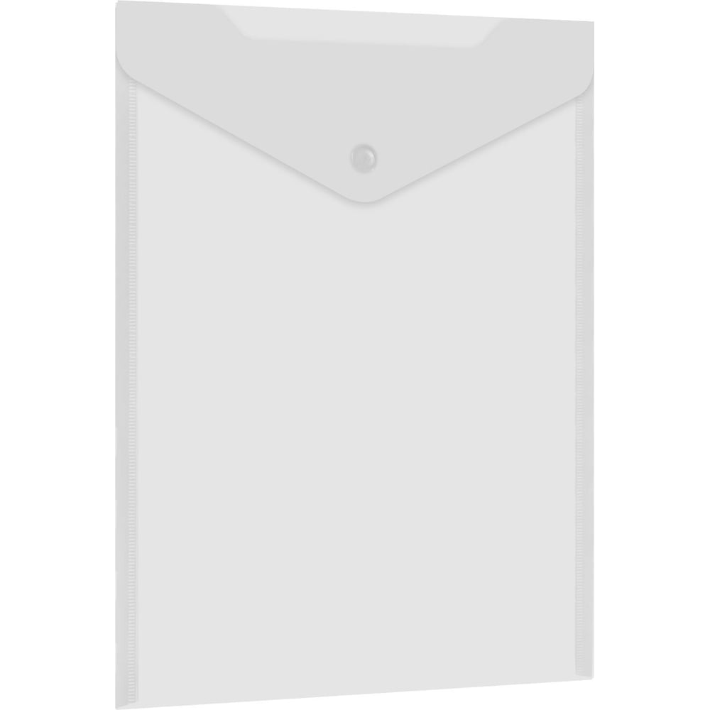 Изображение товара Папка-конверт с кнопкой BRAUBERG А4 UNIVERSAL, до 100 листов, вертикальная, прозрачная, 12 шт., 0.15 мм, 273075