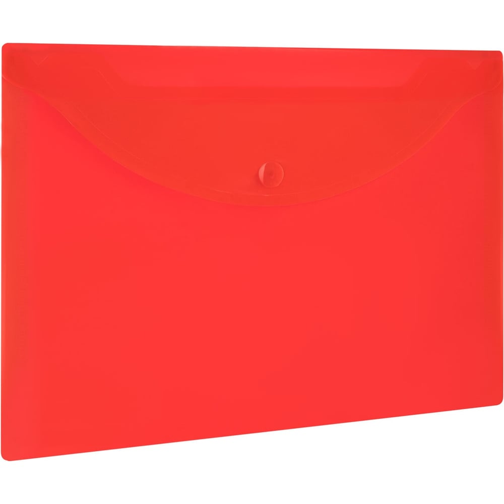 Изображение товара Папка-конверт с кнопкой BRAUBERG А5 10 шт прозрачная красная
