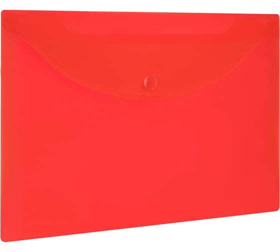Изображение товара Папка-конверт с кнопкой BRAUBERG, малого формата, А5, UNIVERSAL, прозрачная красная, 10 шт., 0,15 мм, 273068