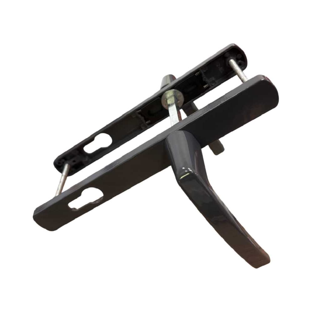 Изображение товара Алюминиевые дверные ручки Вантаж на планке 120 мм темно-серые RAL 7024