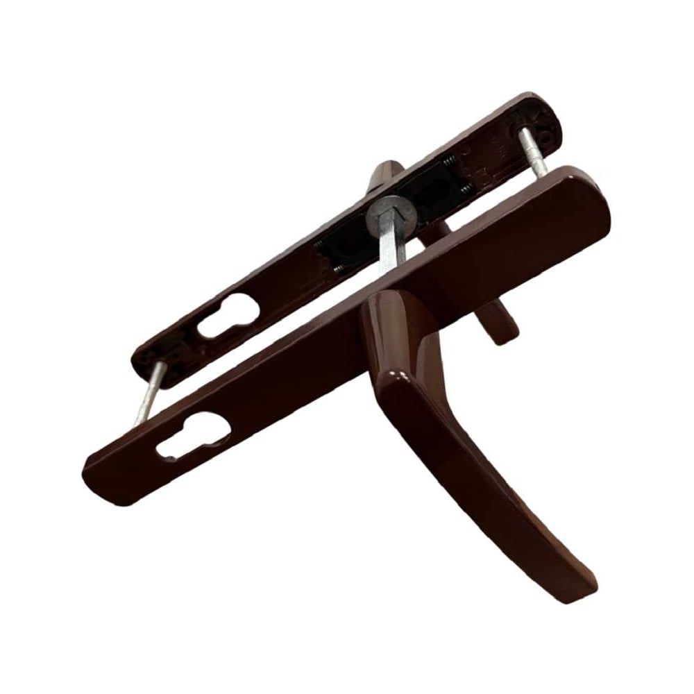 Изображение товара Ручки дверные Вантаж алюминиевые на планке коричневого цвета RAL 8017 V1-85BR