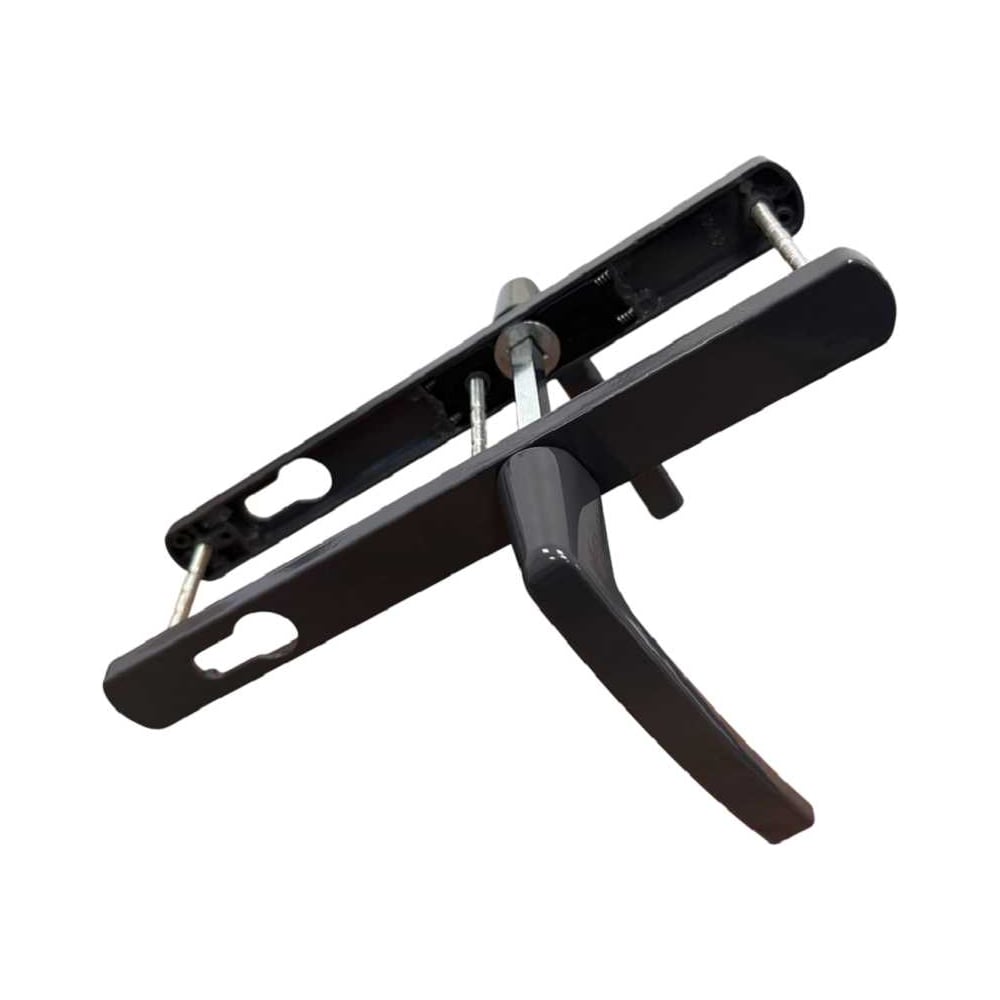 Изображение товара Дверные ручки Вантаж алюминиевые на планке темно-серого цвета RAL 7024