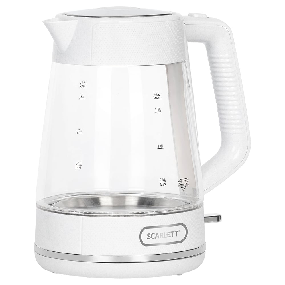 Изображение товара Электрический чайник SCARLETT 2200Вт 1.7л стекло металл белый