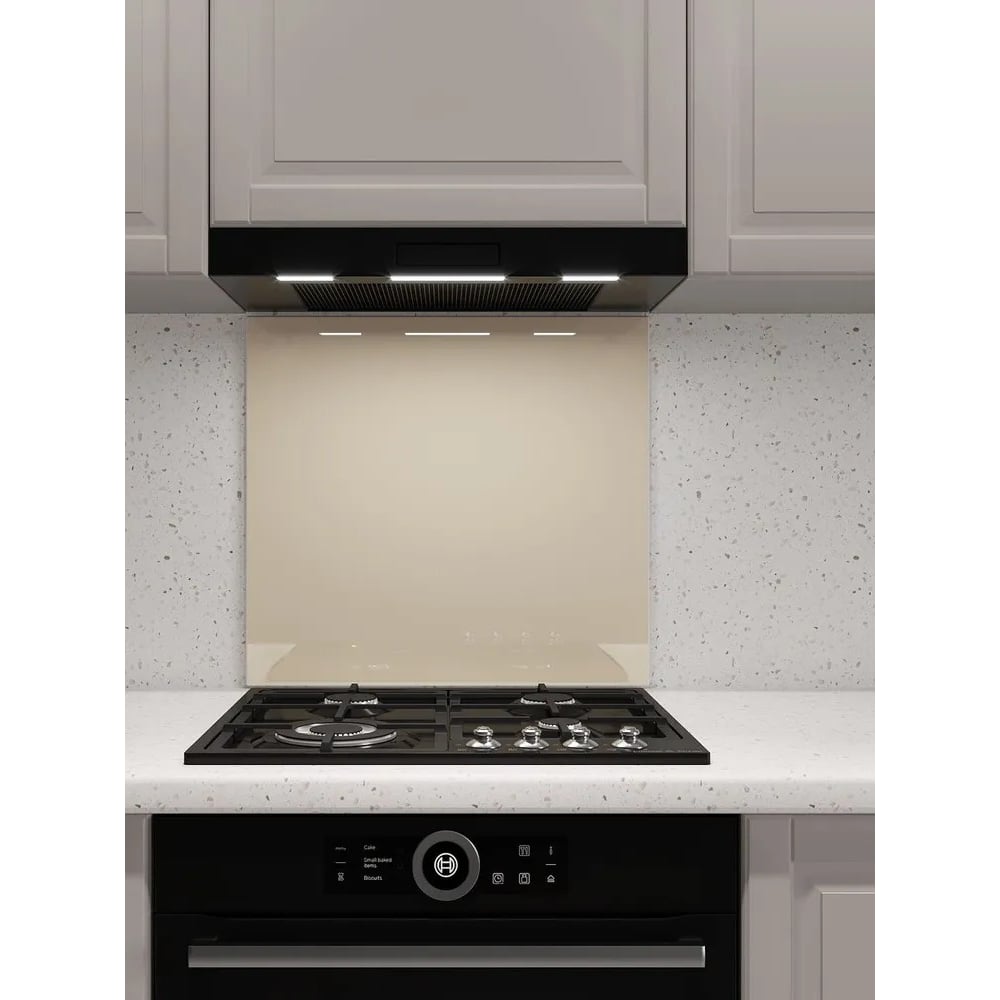 Изображение товара Защитный экран Normand из закаленного стекла 700х500 мм слоновая кость