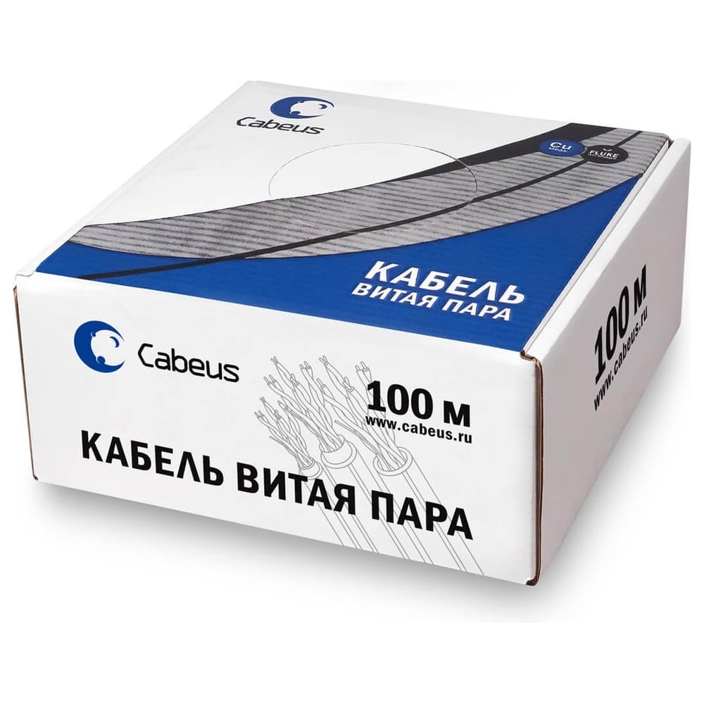 Изображение товара Кабель витая пара Cabeus (UTP), категория 5e, 1 пара (24 AWG), одножильный UTP-1P-Cat.5e-SOLID-100