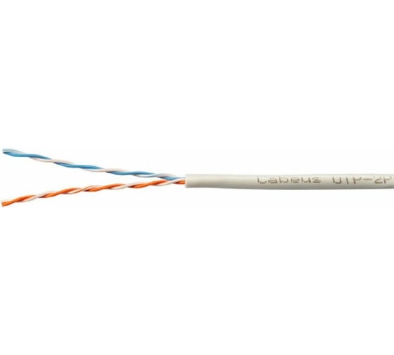 Изображение товара Кабель витая пара Cabeus UTP (U/UTP), категория 5e, 2 пары 0,48 мм UTP-2P-Cat.5e-SOLID-GY-LIGHT-100