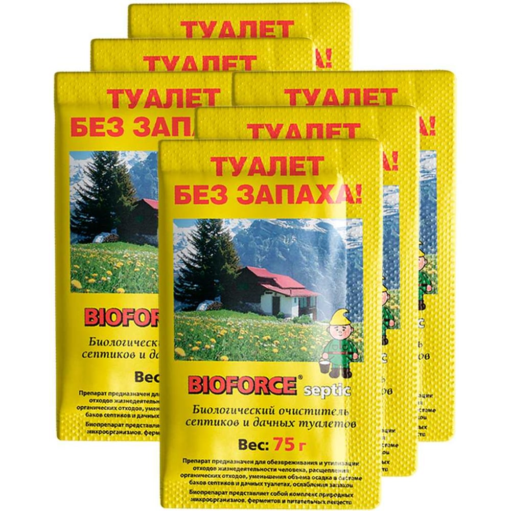 Изображение товара Средство BIOFORCE Septic 75г туалет без запаха 6 шт BB-014
