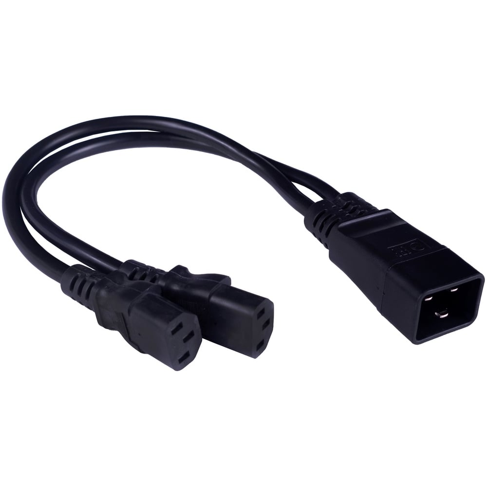 Изображение товара Кабель питания Cabeus C20 - 2xC13, 0.3 м, черный