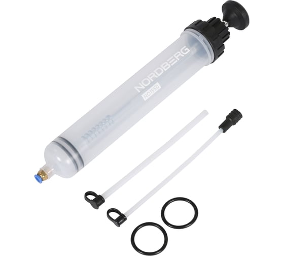 Изображение товара Шприц для заливки масла пластиковый NORDBERG с комплектом насадок, 500 мл NO1550