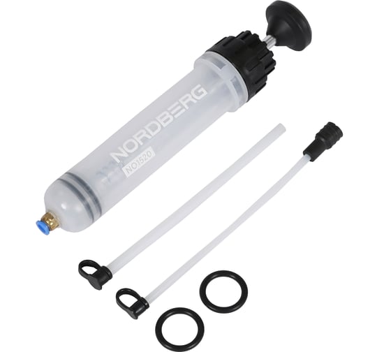 Изображение товара Шприц для заливки масла пластиковый NORDBERG с комплектом насадок, 200 мл NO1520