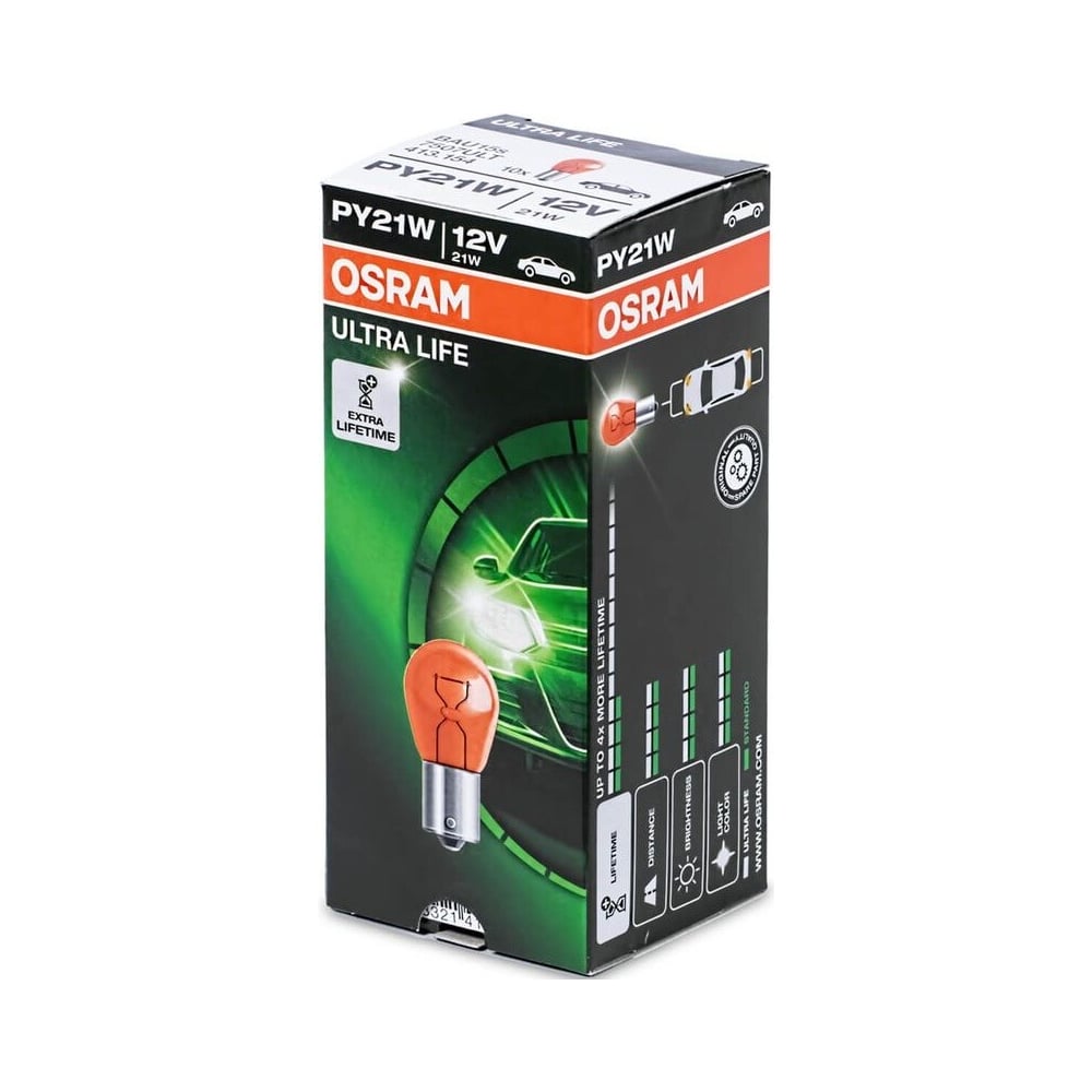 Изображение товара Осотовая лампа OSRAM PY21W ORANGE 12V 21W упаковка 10 шт