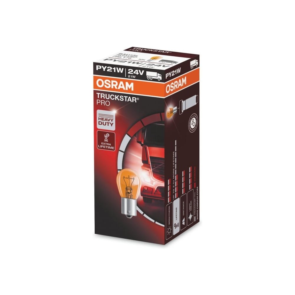 Изображение товара OSRAM PY21W 21W оранжевая лампа накаливания 10 шт/уп