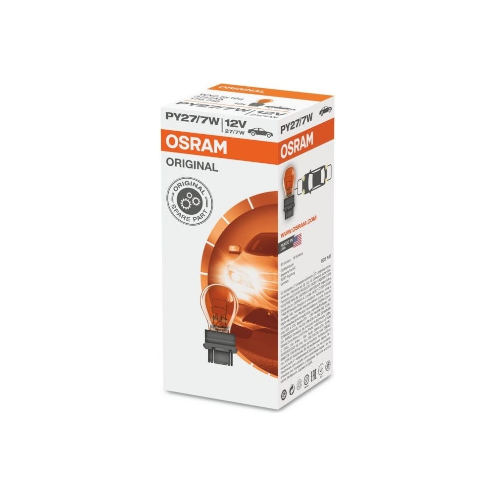 Изображение товара OSRAM лампа 27/7W PY27/7W оранжевая для автомобиля 10шт
