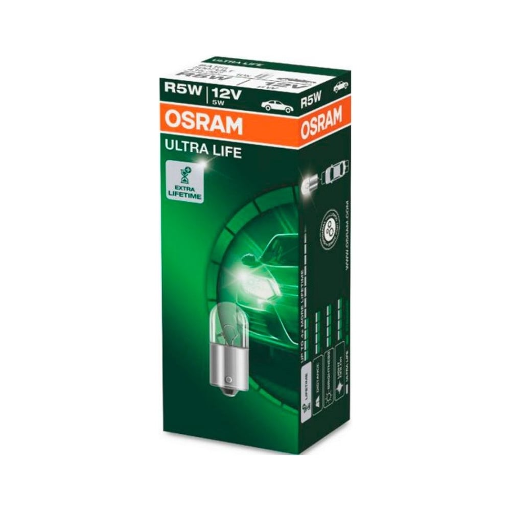 Изображение товара Лампа OSRAM 10шт/упаковка, R5W, 5W, BA15s, 12v Ultra Life - 5007ULT
