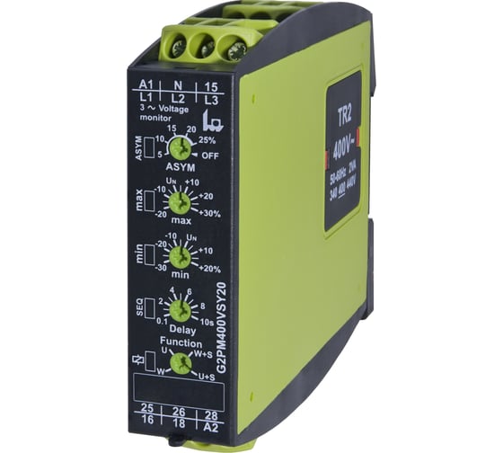 Изображение товара Реле контроля фаз TELE G2PM400VSY20 + TR2-400VAC 2390504_282117