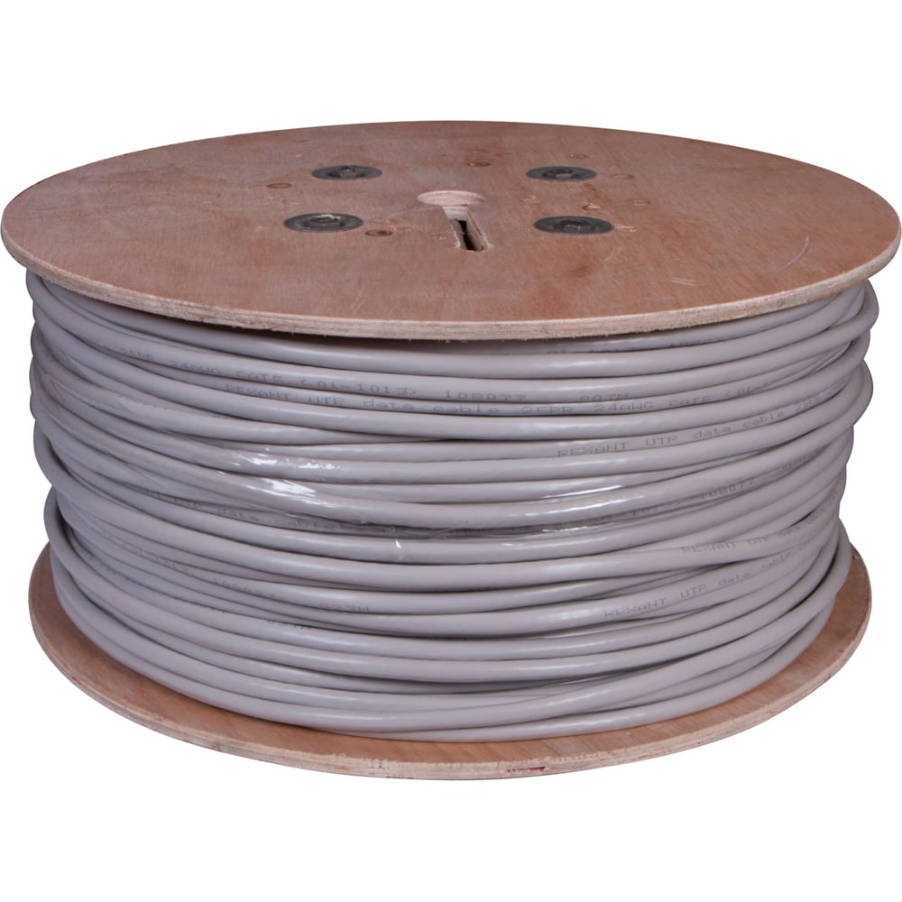 Изображение товара Кабель витая пара REXANT U/UTP CAT 5е 305м внутренний серый