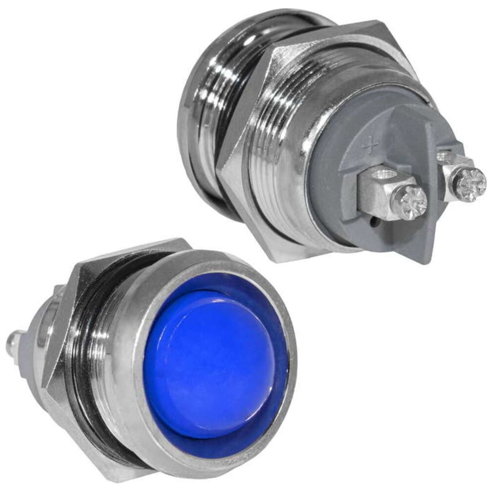 Изображение товара Антивандальный индикатор RUICHI GQ22SR-B с подсветкой 12-24 В IP54 синего цвета