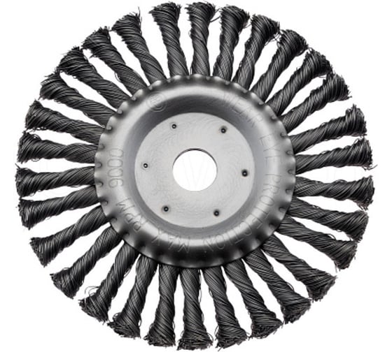 Изображение товара Корщетка дисковая Diamond Industrial 180 х 22.2 мм жесткая крученая проволока 0.5 мм DIDSHH18022