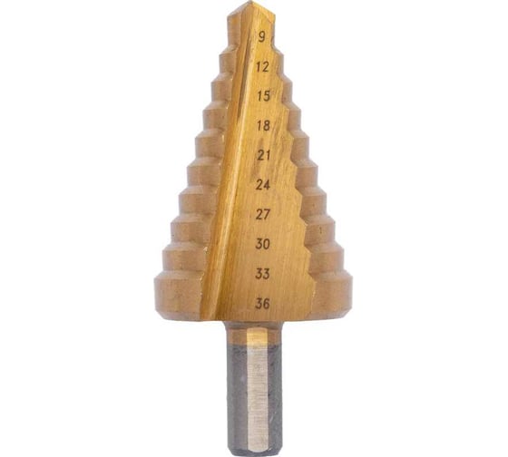 Изображение товара Сверло ступенчатое Diamond Industrial 9-36 мм 10 ступеней HSS-TIN DIDSS936