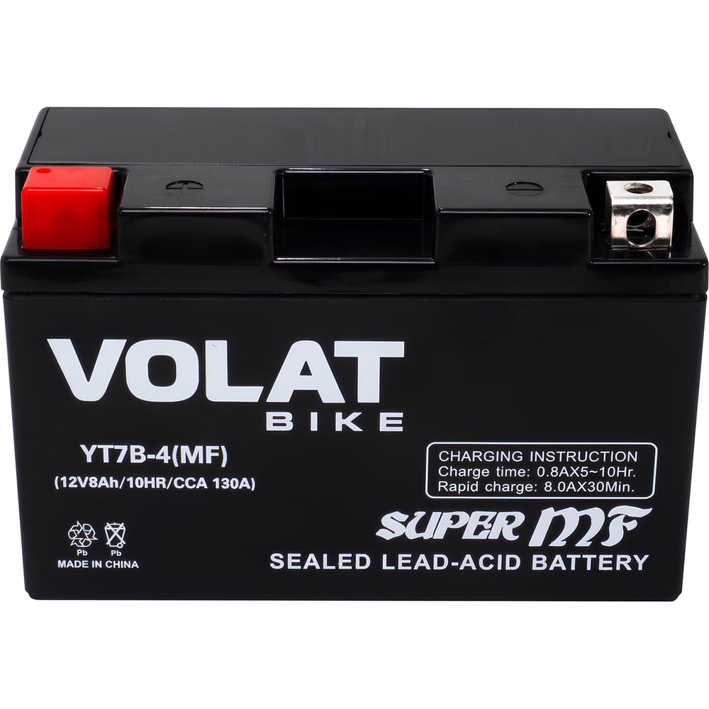 Изображение товара Аккумуляторная батарея VOLAT 8Ah YT7B-4(MF) L+ AGM свинцово-кислотная